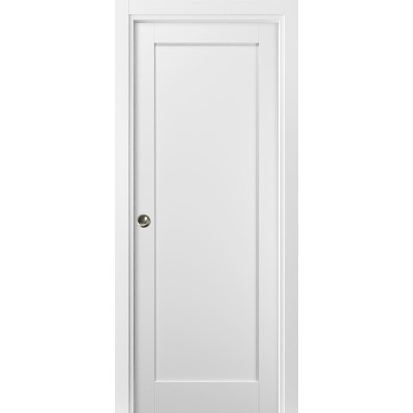 Sartodoors Pocket Interior Door, 36" x 80", White QUADRO4111PD-WS-36